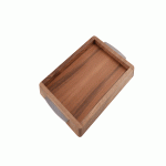 تصویر سینی پذیرایی دسته زبانه ای استیل براق سایز S طرح old wood باریکو