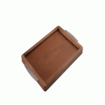تصویر سینی پذیرایی دسته زبانه ای استیل مات سایز S طرح old wood باریکو