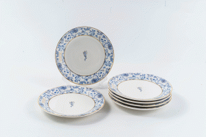 تصویر ست پیش دست 6 عددی مدل میدو گلدار آبی باریکو