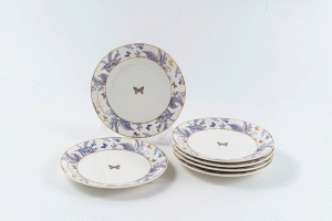 تصویر ست پیش دست 6 عددی مدل دریمی پروانه دار آبی باریکو