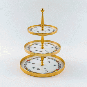 تصوبر شیرینی خوری سه طبقه مدل هرمس سفید باریکو