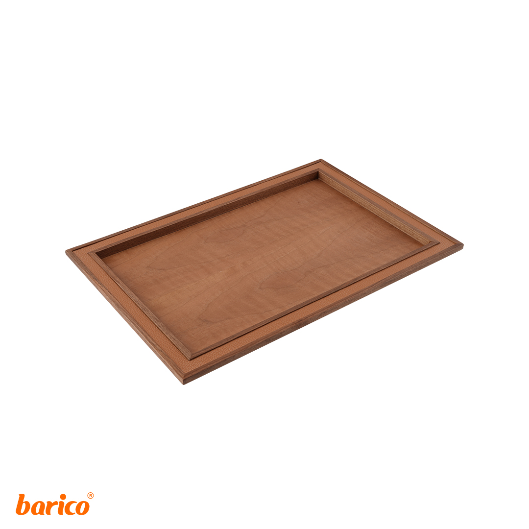 tasvir sini asali small barico سینی _قابی _نوار چرم_ عسلی _ برند باریکو